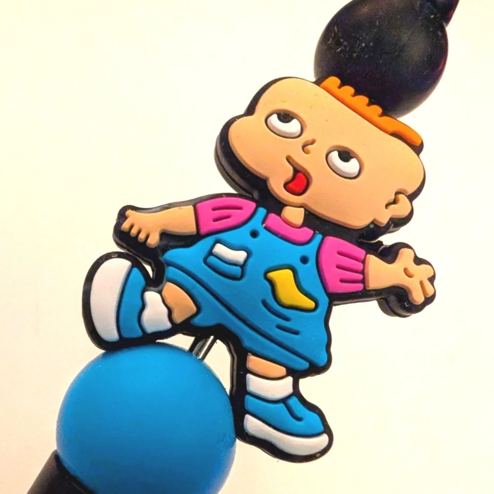 Handmade Rugrats Phil Beaded Silicone Focal Bead Pen